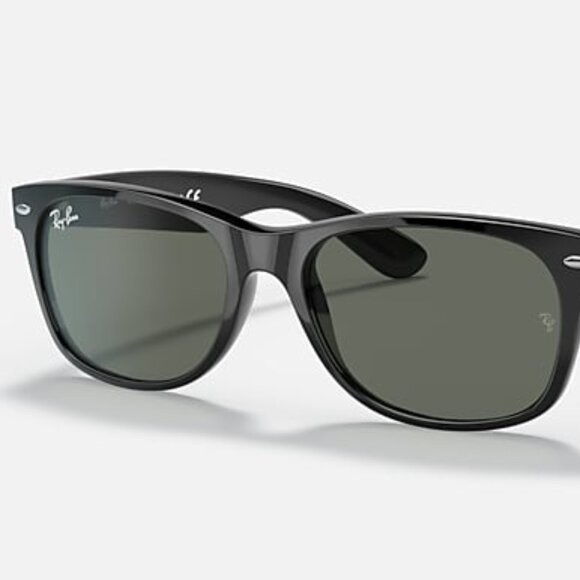 Ray-Ban RB2132 New Wayfarer Black G-15 Green 58-18 - Picture 1 of 5